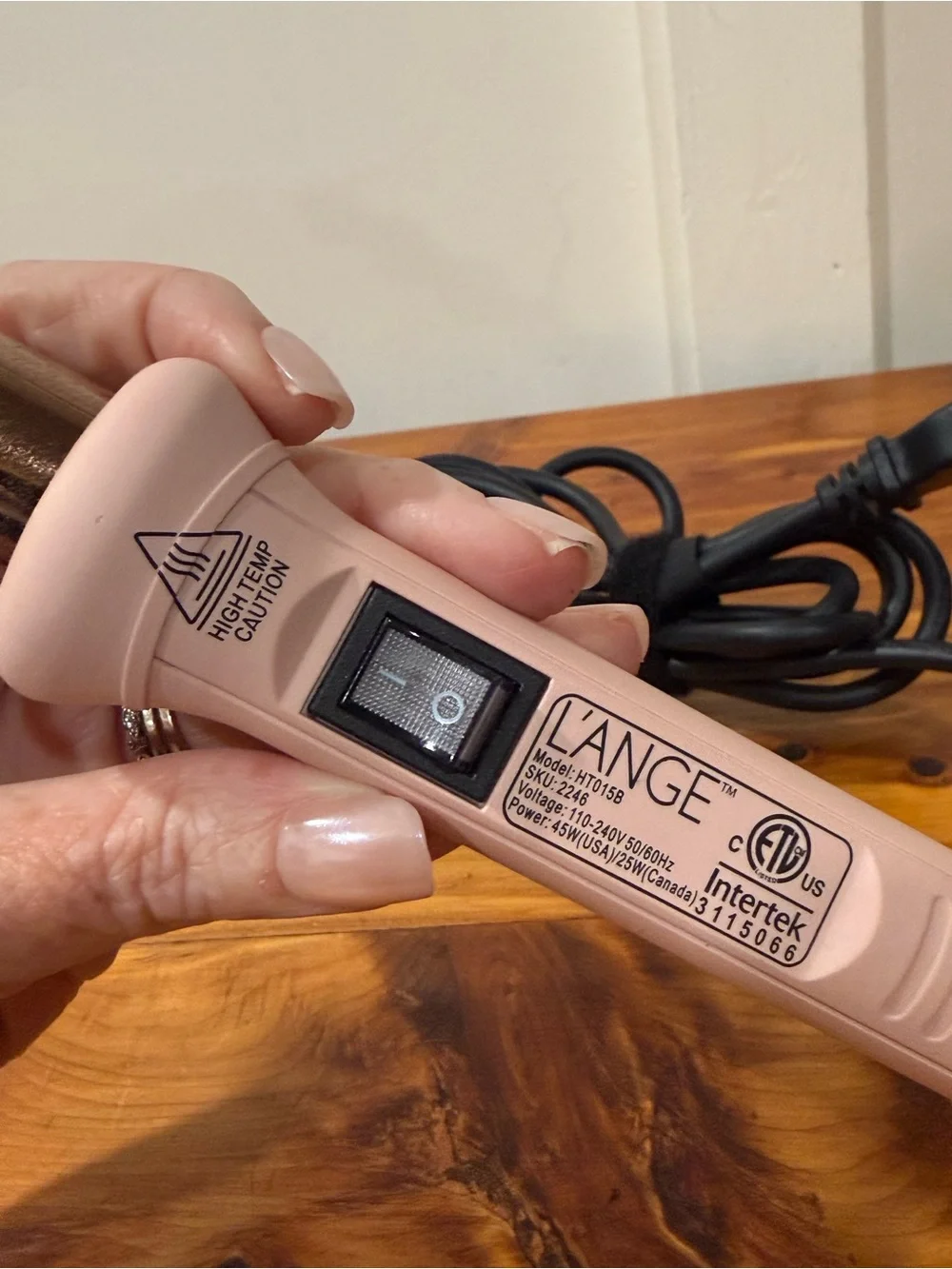 L'ange Le Perlé Titanium Bubble Wand in Blush Pink